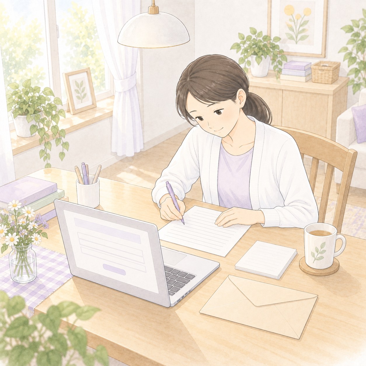 自宅で在宅試験に取り組むイメージ